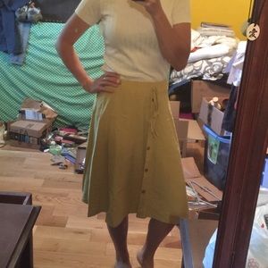 Button-Down Flare Skirt